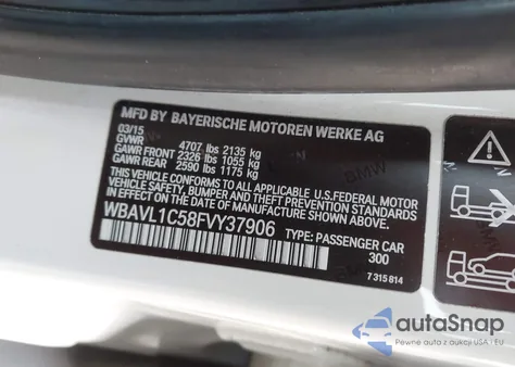 2015 BMW X1 xDrive28I from USA, damaged, VIN WBAVL1C58FVY37906
